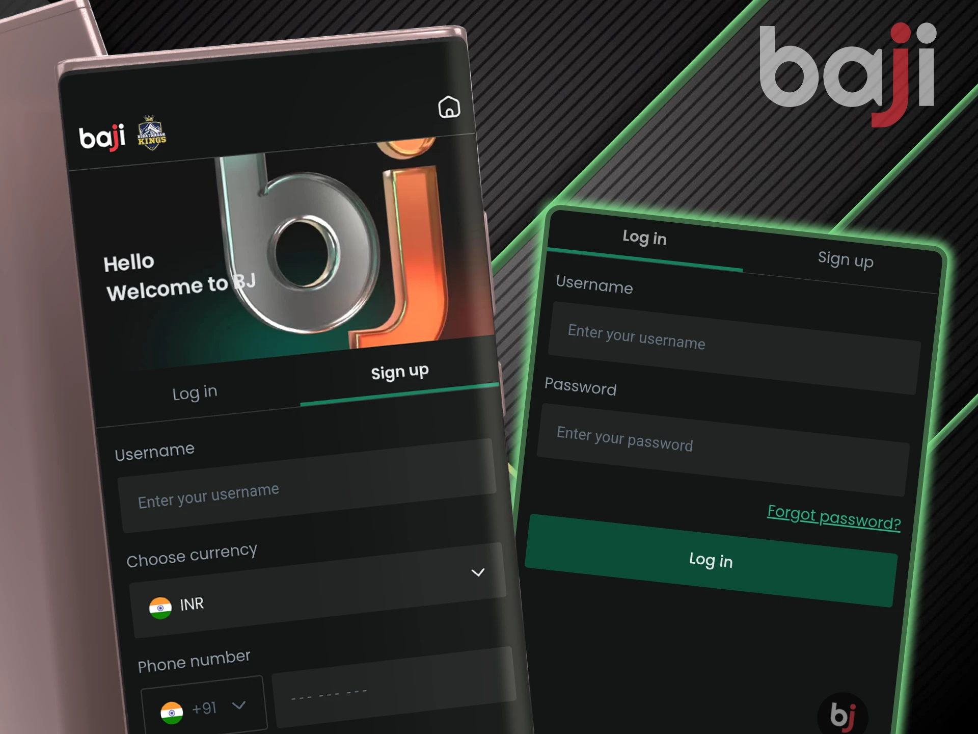 Registration and account login are mandatory conditions in the Baji app.