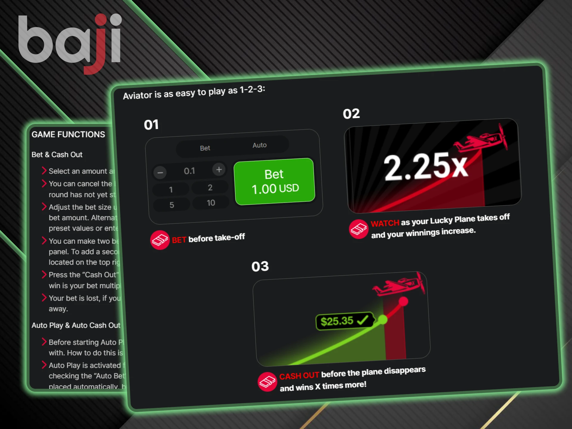 The rules of the game are simple to follow in the Aviator game from Baji.