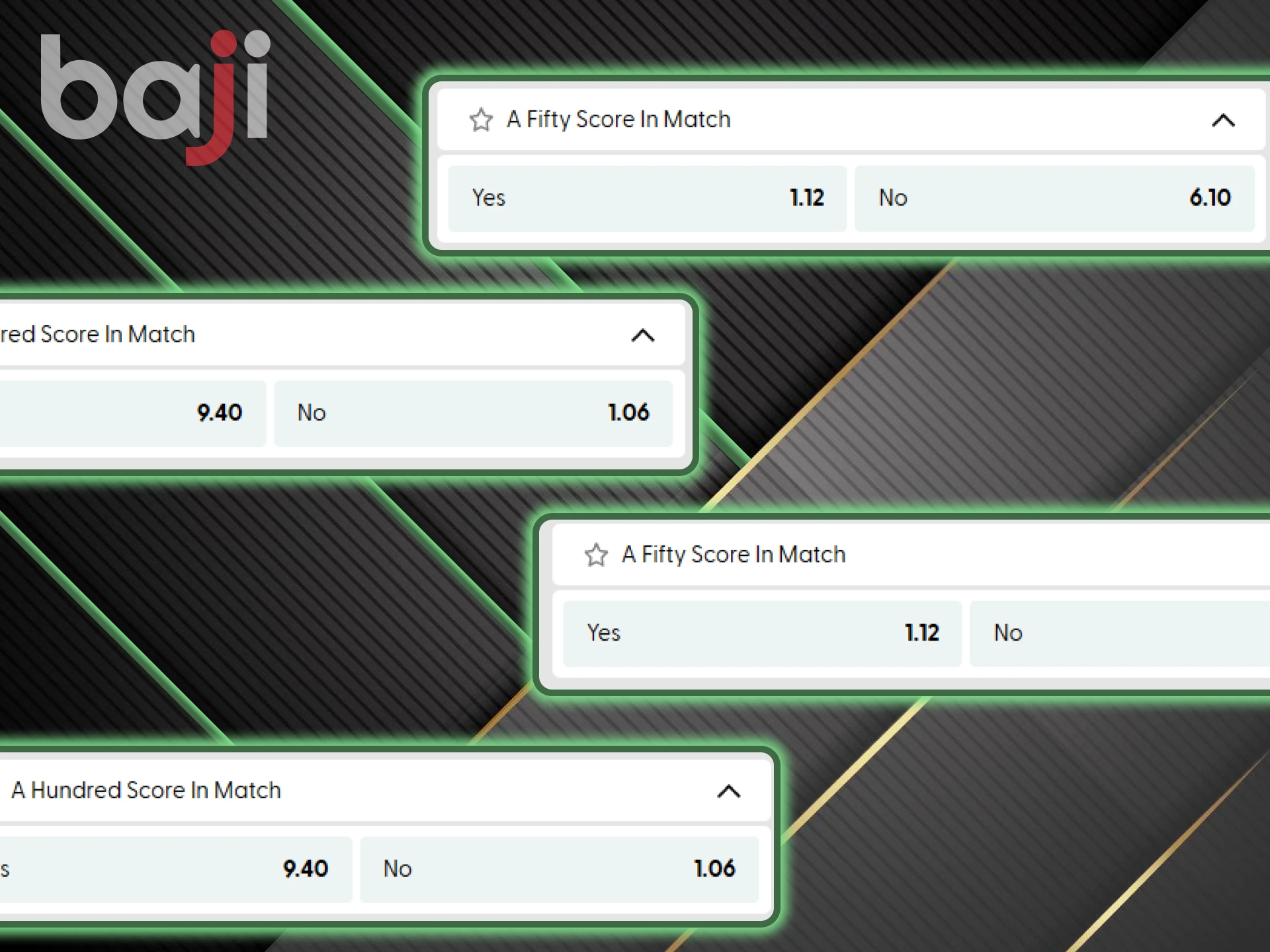 Yes or no is a very simple cricket bet to win on Baji.