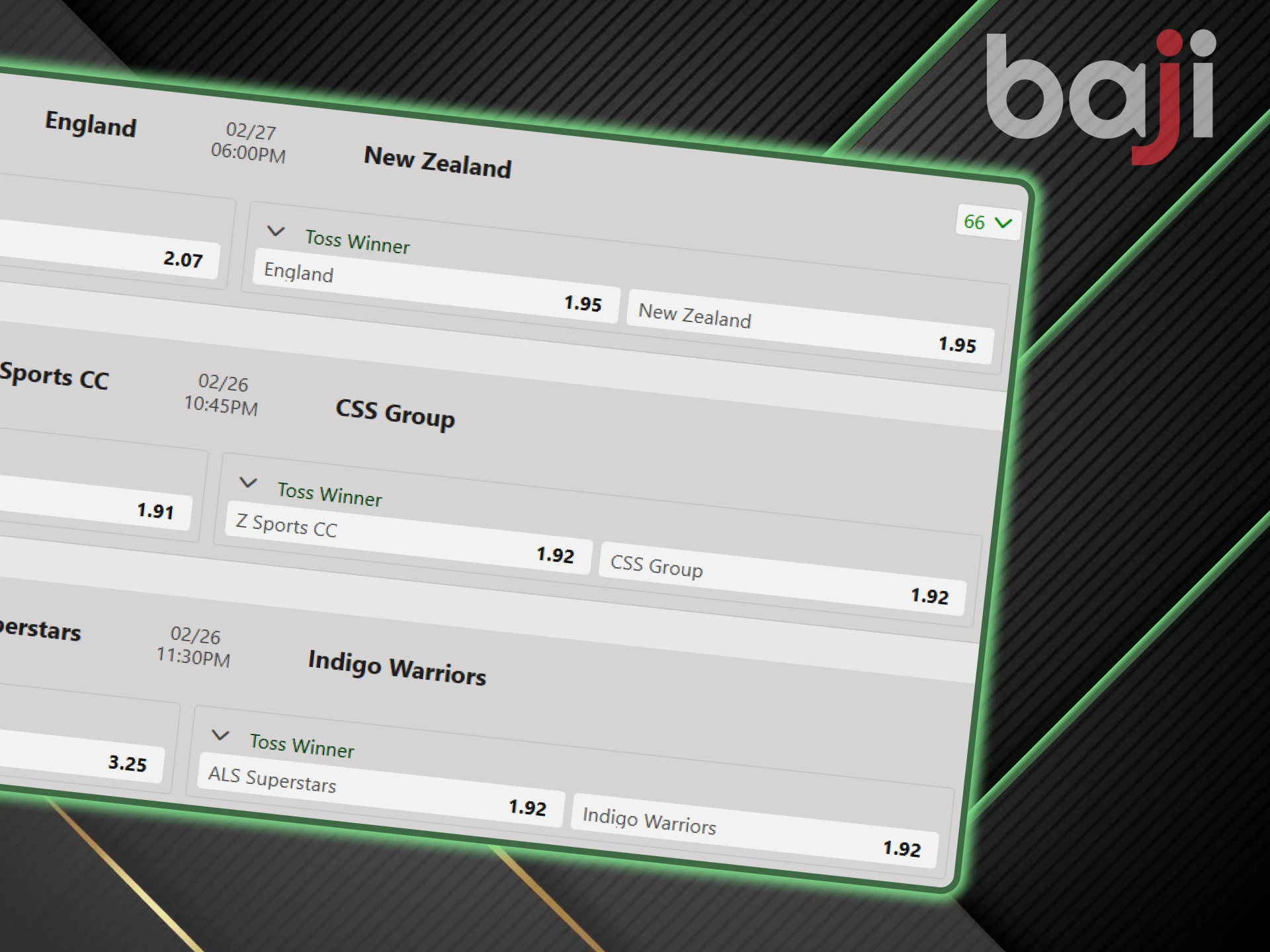 The toss is an important moment in cricket, guess it and bet on Baji.