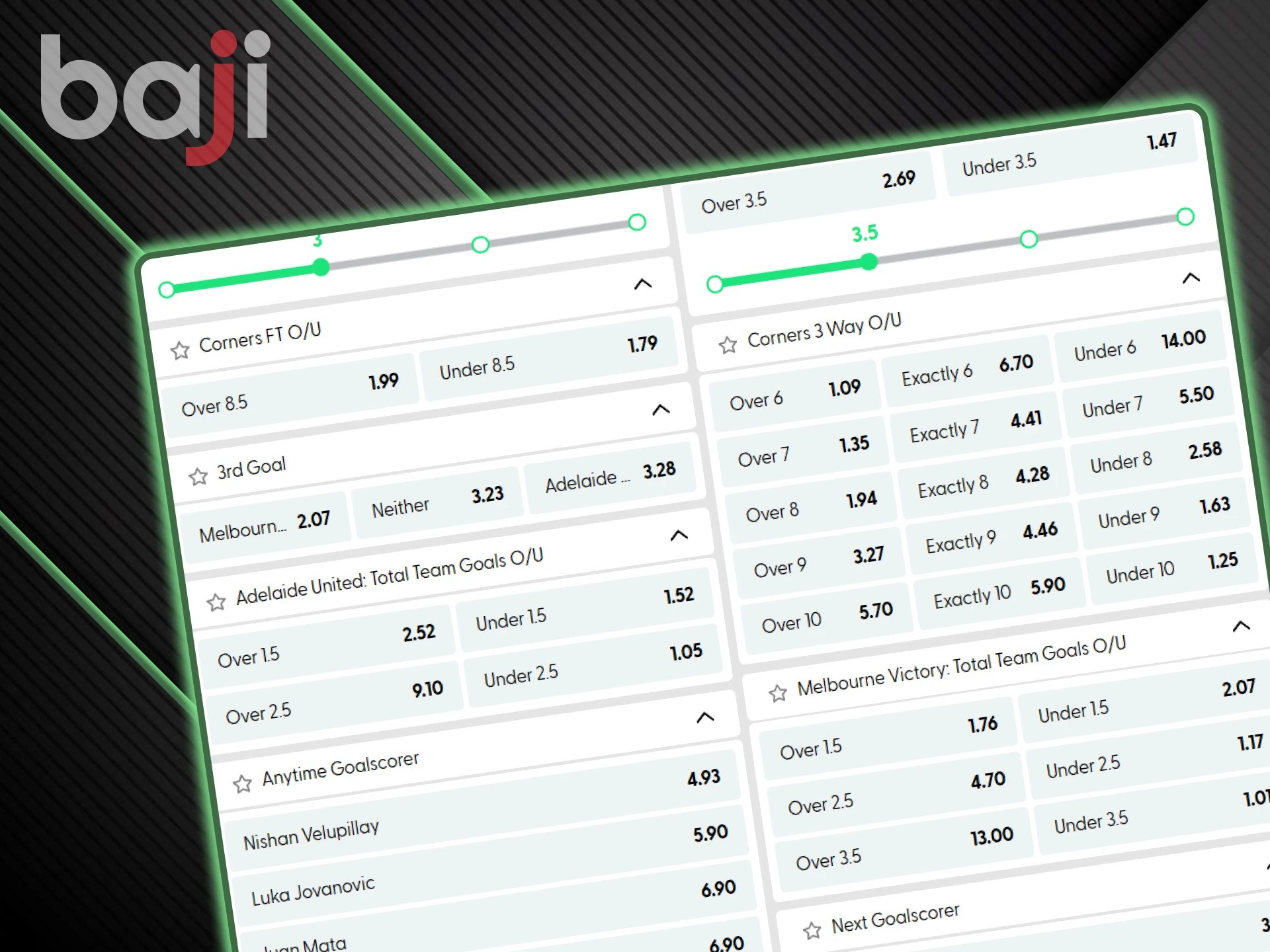 Over/Under bet that will bring you victory in football events from Baji.