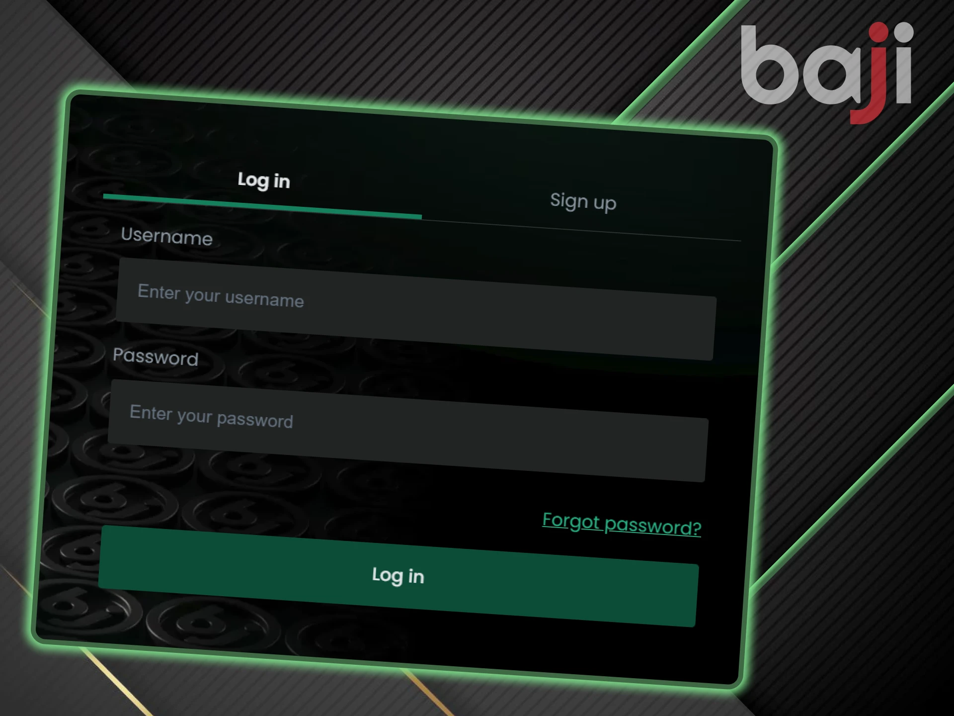 Logging into your personal account on the Baji website is very simple.