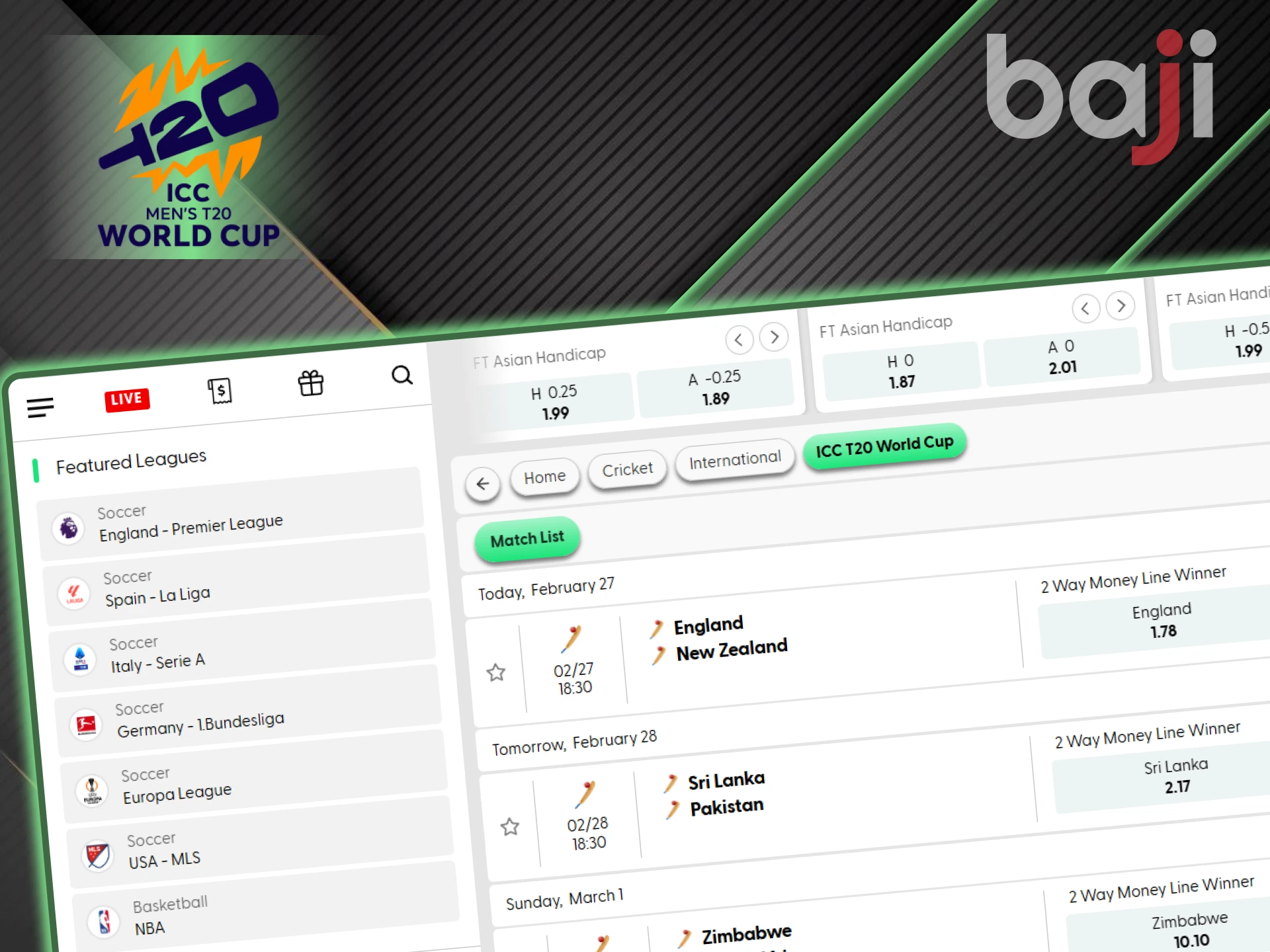 Baji has prepared the best betting tips for the T20 World Champion.