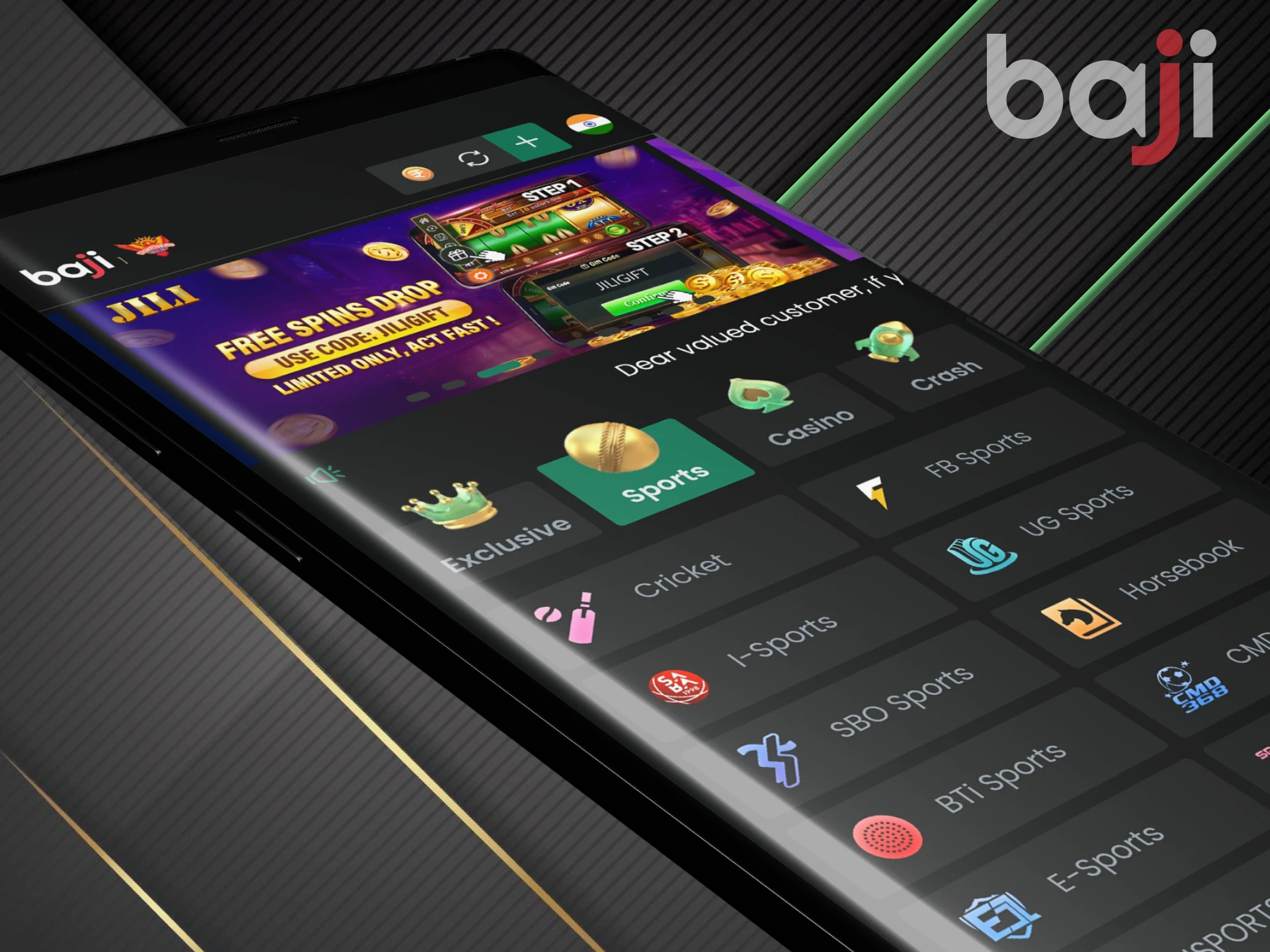 To bet on kabaddi, you need to download the Baji app.