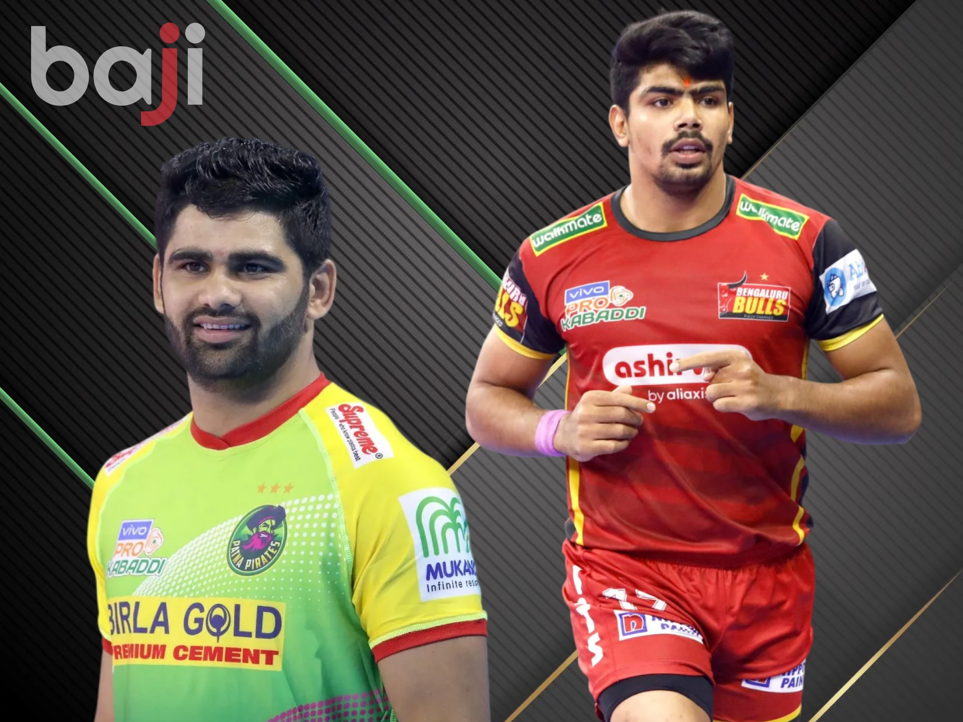 We feature star kabaddi players on the Baji website.