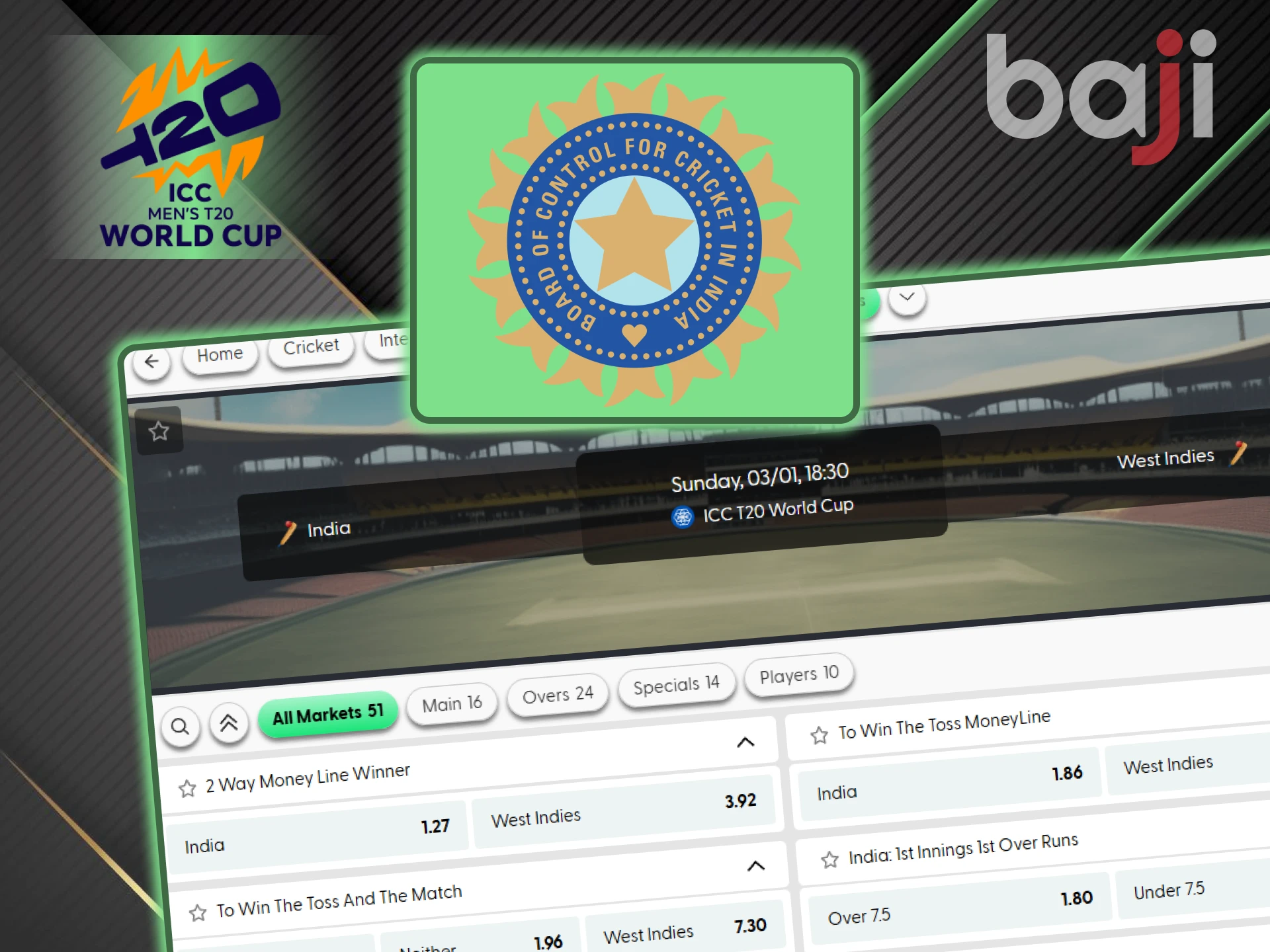 Support and bet on the Indian team in the T20 World Cup.